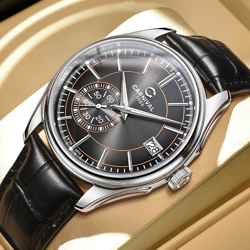 Luxury Watch Second Hand - CARNIVAL Automatikuhr mit Grauem Zifferblatt Hochwertige