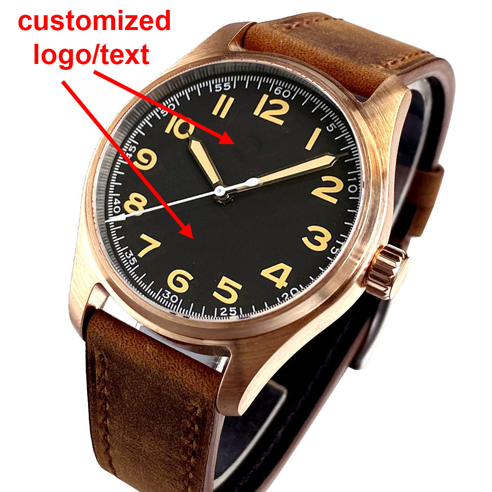 Automatic Pilot Watch - Maßgeschneiderte Uhr für Herren, echte Cusn8-Bronze,