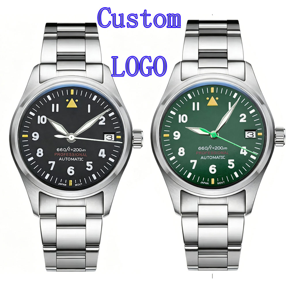 Automatic Pilot Watch - Benutzerdefiniertes LOGO 36mm 39mm Pilotenuhr Herren
