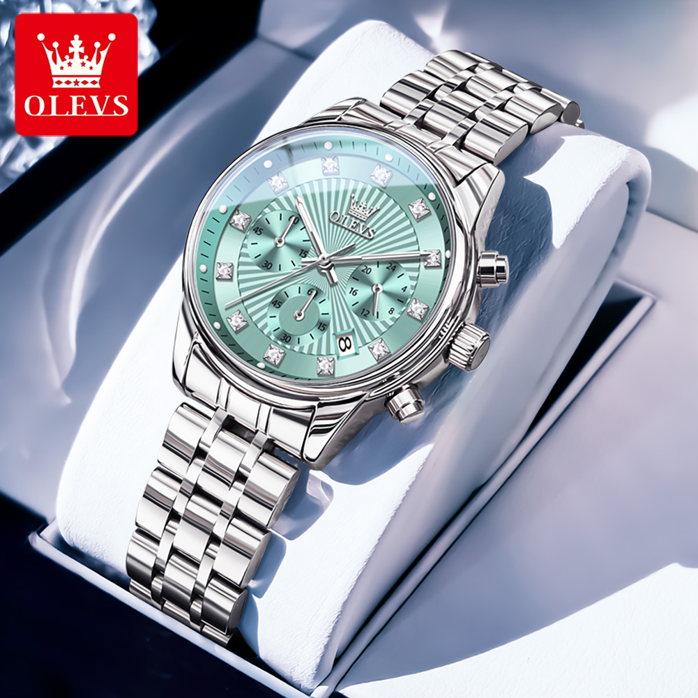 Luxury Watch With Green Dial - OLEVS Frauen Uhren Mode Damen Quarzuhr
