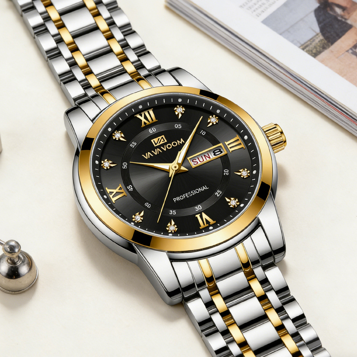 Luxuriöse Strass-Goldring-Edel – Luxury Watch With Green Dial Bewertung und Preis