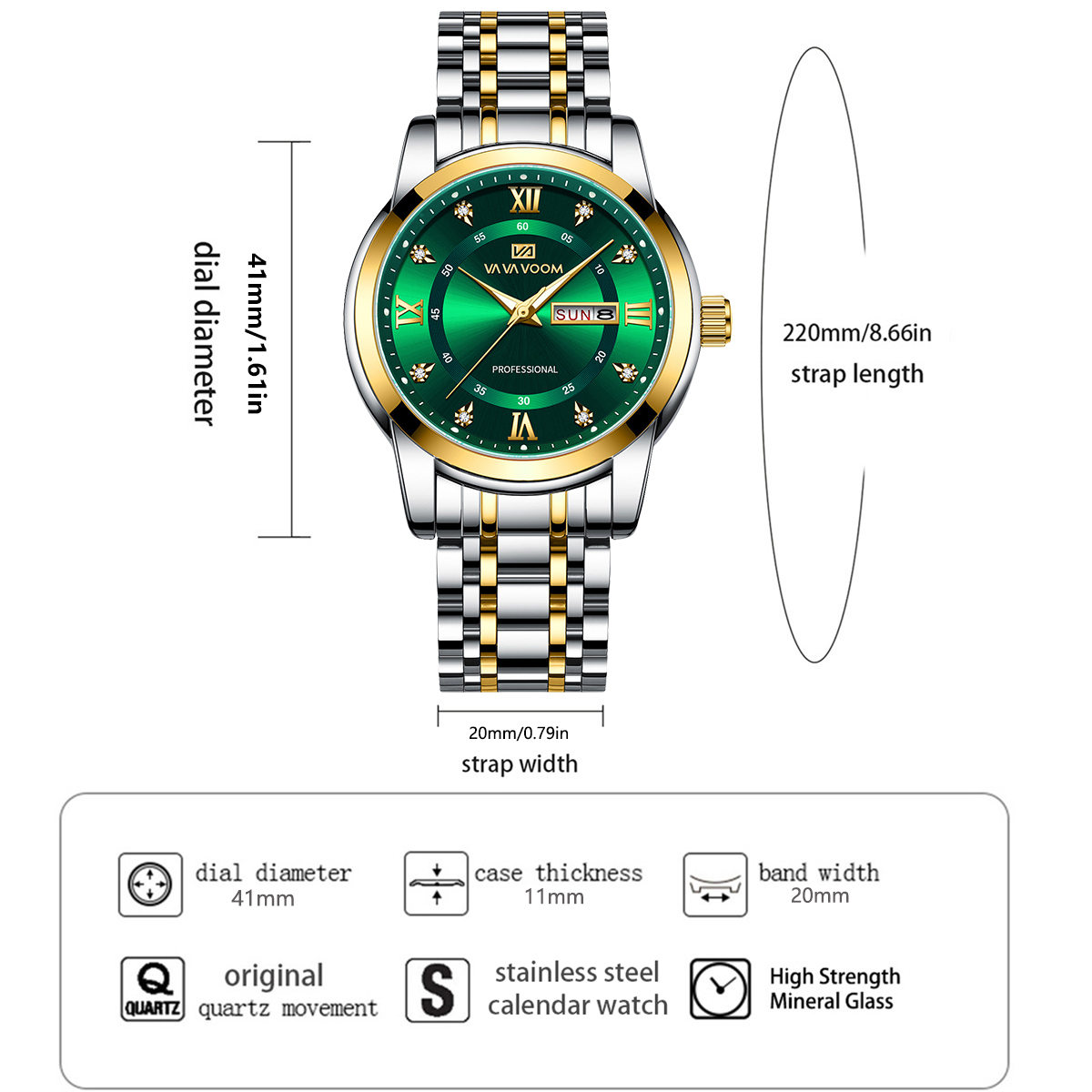 Luxuriöse Strass-Goldring-Edel – Luxury Watch With Green Dial Bewertung und Preis