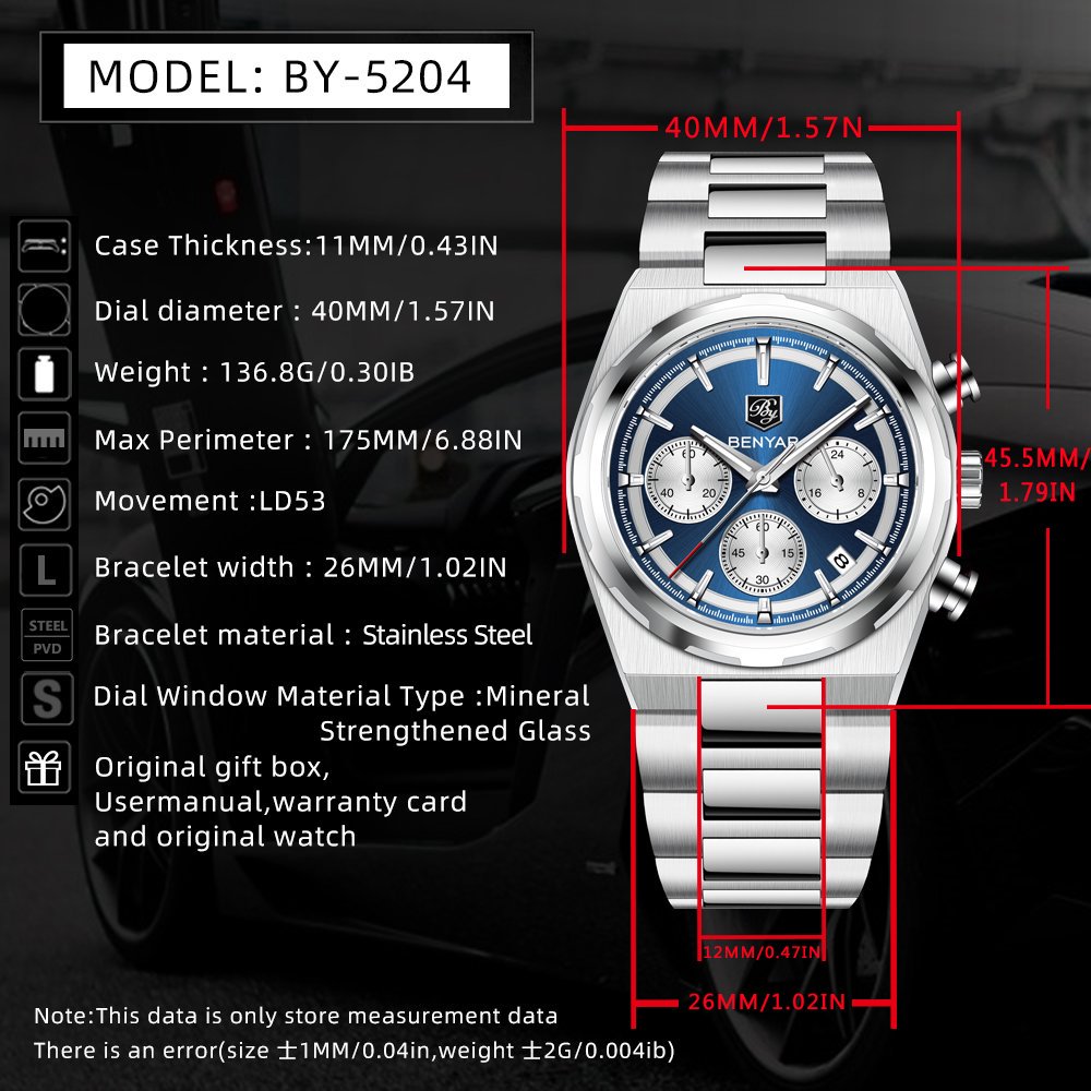 BENYAR 40 mm Herren-Multifunkt – Luxury Watch Second Hand Bewertung und Preis