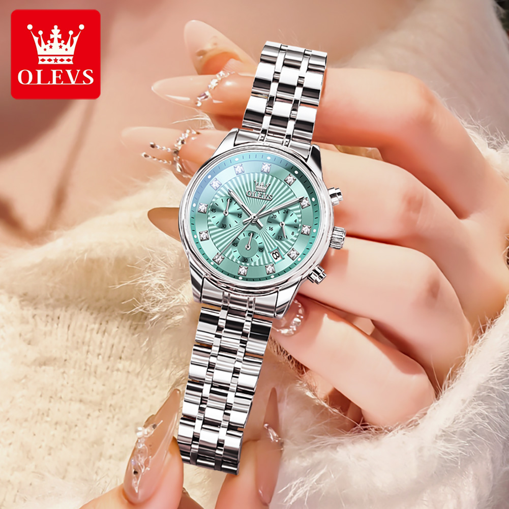 OLEVS Frauen Uhren Mode Damen  – Luxury Watch With Green Dial Bewertung und Preis