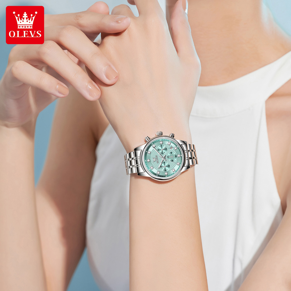 OLEVS Frauen Uhren Mode Damen  – Luxury Watch With Green Dial Bewertung und Preis
