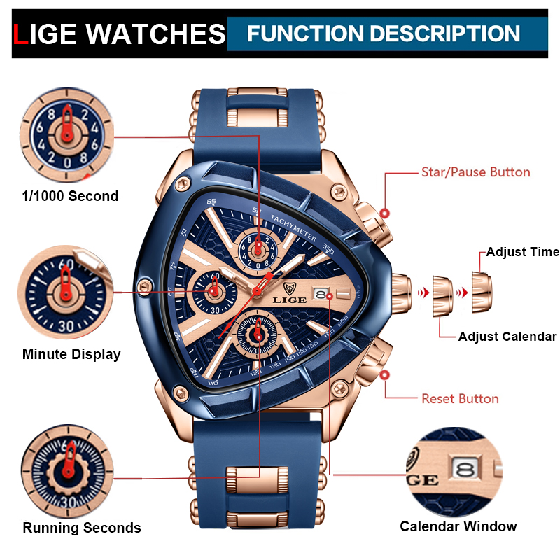 Lige Uhr Männer Luxusmarke Ges – Watch Triangle Luxury Bewertung und Preis