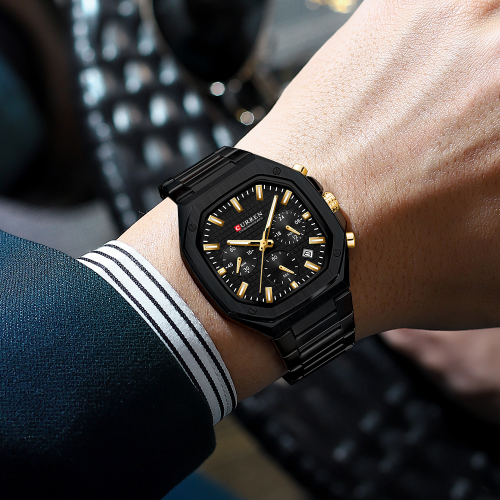 CURREN Luxuriöse quadratische  – Luxury Watch And Bracelet Bewertung und Preis