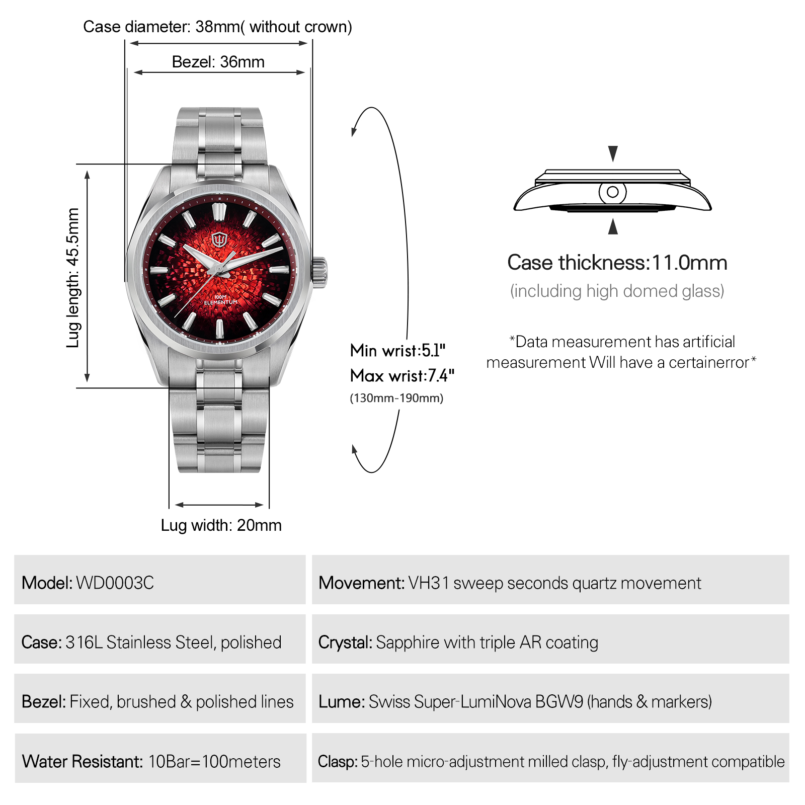 Watchdives Neue WD0003C Quarzu – Luxury Watch Second Hand Bewertung und Preis