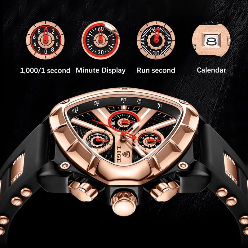 LIGE Mode Herrenuhr Dreieck-Ch – Watch Triangle Luxury Bewertung und Preis
